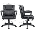 thumbnail image 6 of Vineego Mid Back Office Desk Chair PU Leather Executive Chair Adjustable Business Manager’s Chair Ergonomic Swivel Computer Chair with Lumbar Support and Armrest, Black, 6 of 7