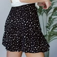 thumbnail image 4 of Fesfesfes Skirts for Women Casual Print Bandage Ruffles A-Line Pleated Lace Up Mini Short SKirt, 4 of 9