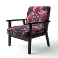 thumbnail image 3 of Designart "Majestic Dahlia in Pink I" Red Dahlia Upholstered Accent Chair - Traditional Arm Chair For Bedroom, 3 of 5