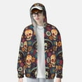 thumbnail image 6 of Rocae Skulls and Flowers Print Breathable Sun Protection Hoodie Quick-Dry Lightweight Long Sleeve Hoodie Unisex Running Sports Shirt 3X-Large, 6 of 9