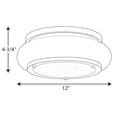 thumbnail image 2 of One-Light 12" LED Opal-Linen Flush Mount, 2 of 5