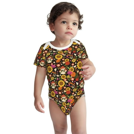 

Fotbe Sunflowers Mushrooms Pattern Unisex-baby Short-sleeve Bodysuit Short Sleeve Bodysuits One-piece 100% Organic Cotton for Infant Baby Boys Unisex-12 Months