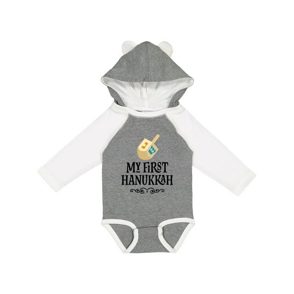 Inktastic My 1st Hanukkah Dreidel Boys or Girls Long Sleeve Baby Bodysuit