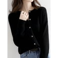 thumbnail image 6 of Womens Long Sleeve Button Up Knit Cardigan Light-Bodied 2026 Crewneck Button Down Sweaters for Women, 6 of 7