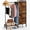 Wood tone, variant on Dresser with Hanging Rack, 4 Drawers Small Closet for Bedroom, Reversible Fabric Kids Chest of Drawers with Clothes Rack, Tall Storage Tower, Sturdy Frame