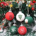 thumbnail image 5 of 2/12 bolas navideñas rojas y verdes para adornos de árbol de Navidad, bolas colgantes de Año Nuevo, regalo para fiestas en el hogar, suministros de decoración navideña, 5 of 5