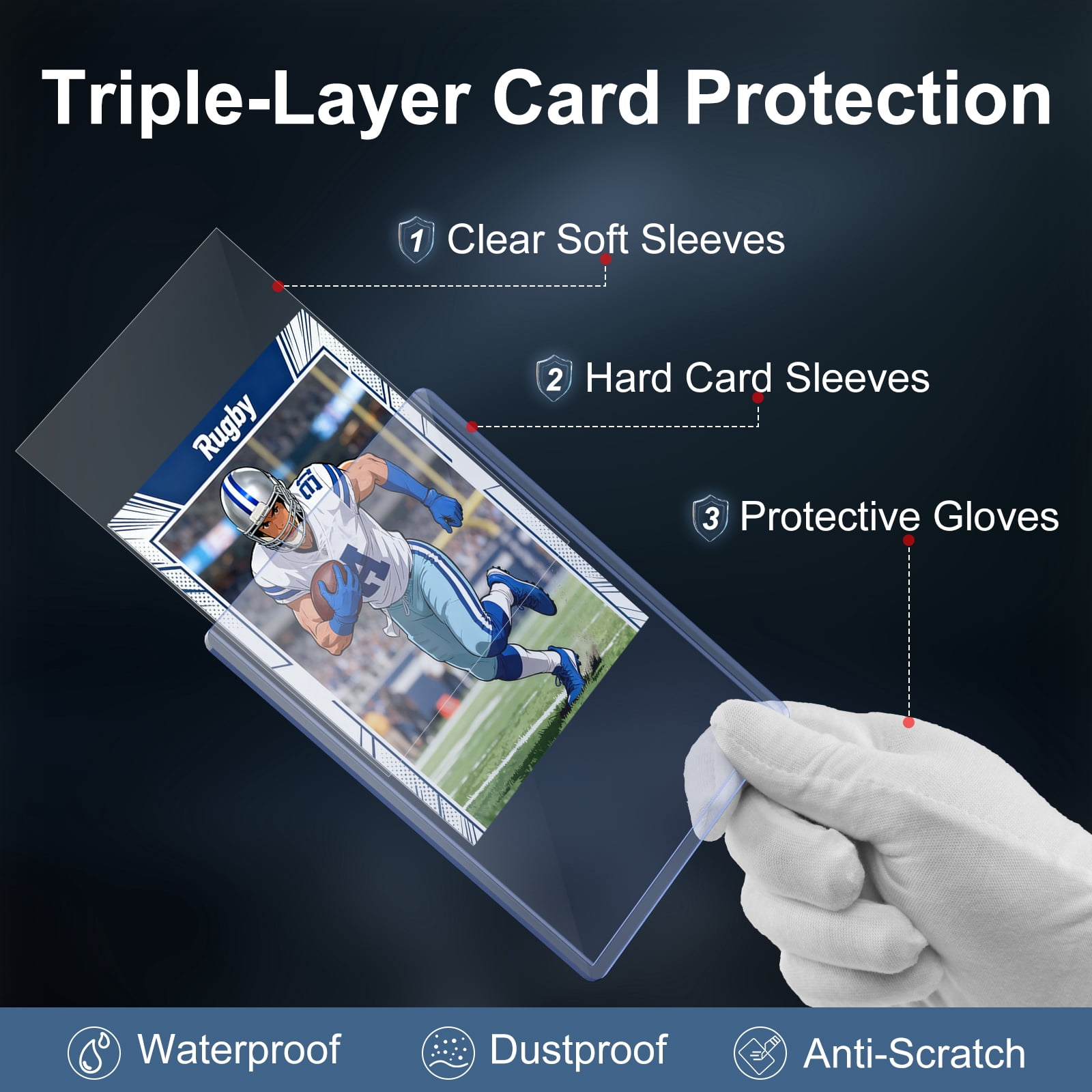 Mlikero 200 Card Sleeves Top Loaders for Cards, 3"X4" Toploaders for Cards, Premium Baseball Card Protectors Hard Plastic for Sports and Game Cards (100 Top Loaders + 100 Clear Sleeves)
