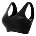 thumbnail image 5 of HomeDM Womens Seamless Bras - No Underwire Comfort Push Up Bras with Removable Pads Solid Color Soft Wireless Bralettes Full Coverage Yoga Sports Everyday Bras - Black/3XL, 5 of 5
