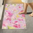 thumbnail image 2 of Petunias Pink Bathroom Rug Rectangular Bath Mat Non Slip Bath Rugs Absorbent Shaggy Bathmats for Sink Shower 16" x 24" Home Decor, 2 of 7