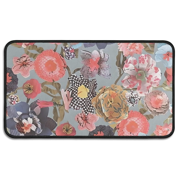Pioneer Flower Floral Print Pattern Door Rugs,Washable Non Slip Door Mats Indoor,Decorative Door Mats,Entry Mat Indoor for Entrance,Bedroom,Kitchen,Bathroom,30"x17"