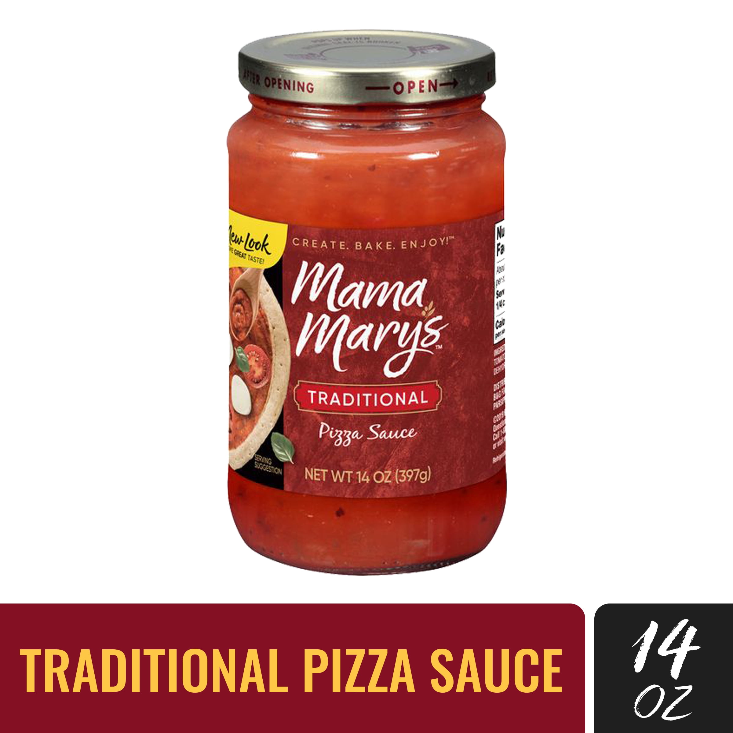 Mama Mary's Traditional Pizza Sauce, 14 OZ Jar - Walmart.com