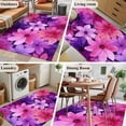 thumbnail image 5 of Rectangle Area Rugs 4 x 6 Ft, Watercolor Flowers Non-Slip Residential Carpet, Spring Floral Country Pink Purple Indoor Crawling Mats Runner Rugs for Living Room/Dining Room/Bedroom, 5 of 8