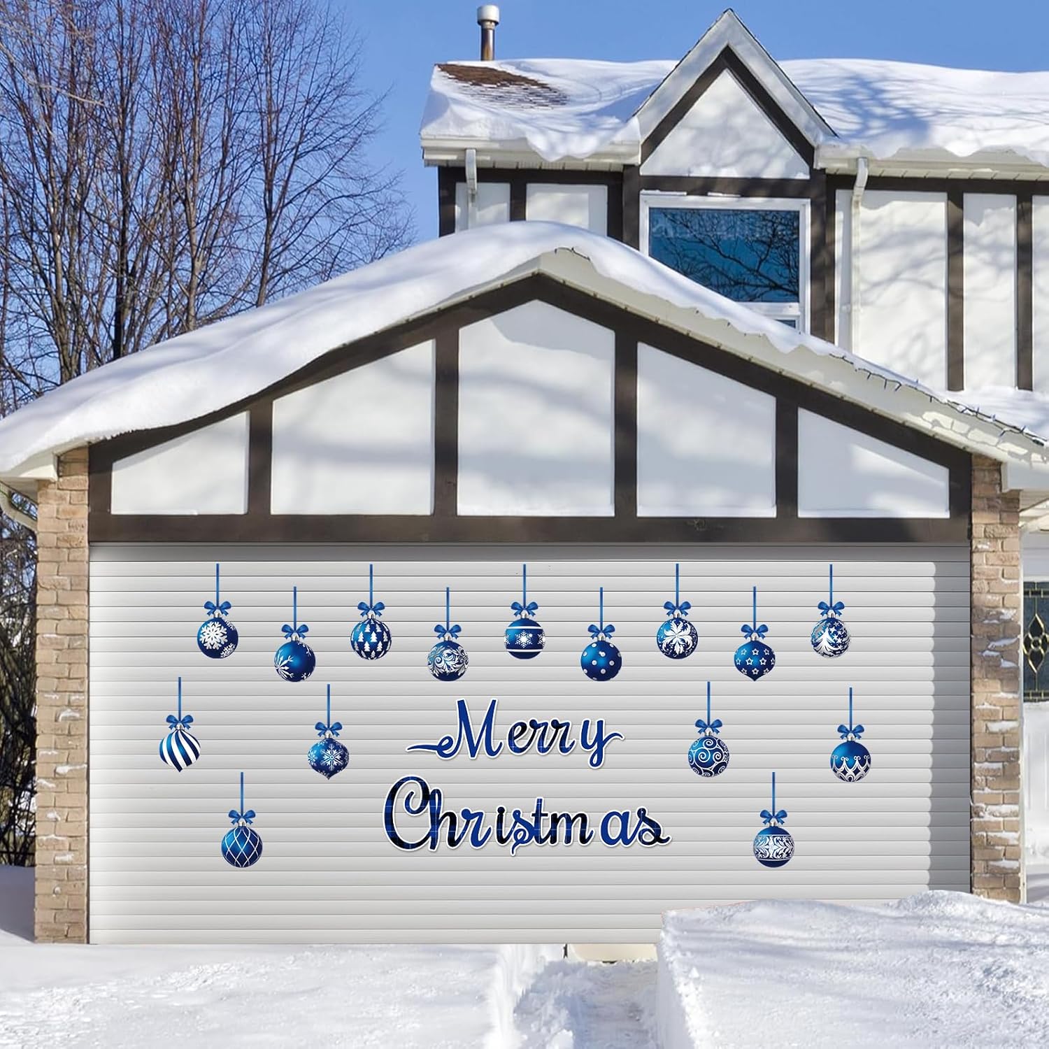 CozyNestFinds 36 Pcs Christmas Garage Door Magnets Decorations, Xmas Ball Garage Door Decorations, Merry Christmas Magnets Stickers for Refrigerator Fridge Kitchen Car Indoor Outdoor Decorations