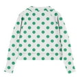 thumbnail image 5 of CLOISE Kids Sweatshirts for Girls Boys Youth Long Sleeve Collared Zip up Tops Polka Dot with Thumb Hole Casual Fashion Fall Winter Clothes Green 11T, 5 of 5