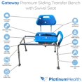 thumbnail image 5 of Banco de transferencia de baño Platinum Health Gateway PBE2001PLA deslizante con asiento giratorio acolchado, 5 of 5