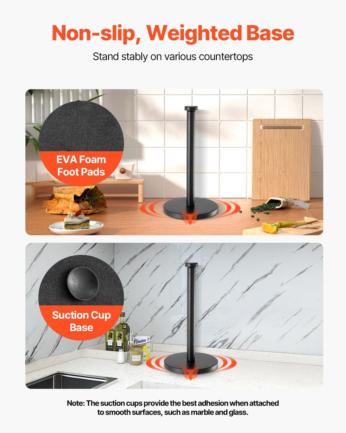 Stainless Steel Paper Towel Holder for Kitchen - Countertop Mount, Durable & Rust-Free