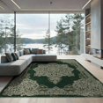 thumbnail image 2 of ODIKA 8'x10' Washable Area Rug Bold Emblem Interlocking Motifs Transitional Faded Decorative for Living Room, Under Sectional, Family , Durable, Non-Slip, 2 of 7
