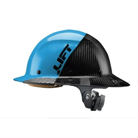 Lift Safety Carbon Fiber Dax Full Brim Hard Hat, Blue/black