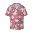 thumbnail image 3 of Goofa Rose Flowers Printed Men's Casual Short-sleeved Shirt,Lightweight Breathable Button-down,Summer Casual men's top,Versatile Fashion shirt-, 3 of 7