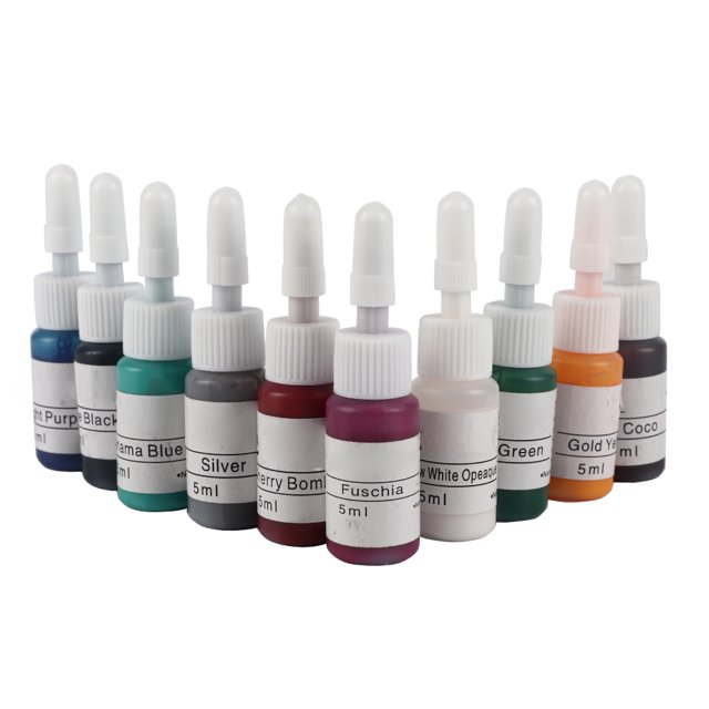 Juego de tintas para tatuajes de cejas Microblading - 10 colores vibrantes para maquillaje permanente