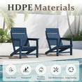 thumbnail image 3 of FUNDAZE HDPE Oversized Adirondack Chair, Outdoor Patio Lawn Chairs, Outside HDPE Chairs with Solid Slat Backrest for Lawn, Yard & Poolside, Navy Blue, 3 of 8