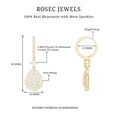 thumbnail image 5 of Rosec Jewels Certified Moissanite Teardrop Earrings for Women - Hoop Drop Earrings - D-VS1 Grade - Ready to Gift with Jewelry Box, 18K Yellow Gold, 5 of 7