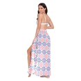 thumbnail image 3 of FORMRS Womens Long Sarong Beach Wrap Semi-Sheer Bikini Skirt Bathing Swimsuit Cover Up, Mosaic Flowers Pattern, 3 of 7