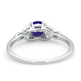 thumbnail image 7 of Vintage Art Deco Ring Round Blue Sapphire CZ 925 Sterling Silver Size 10, 7 of 7