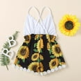 thumbnail image 4 of Odeerbi 2025 Toddler Kids Girl Vest Backless Sunflower Printed Romper Clothes Sunsuit Outfits, 4 of 9
