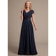 thumbnail image 5 of Vestido Miao Duo, elegante, de chifón rosa empolvado, cuello en V, línea A, 5 of 7