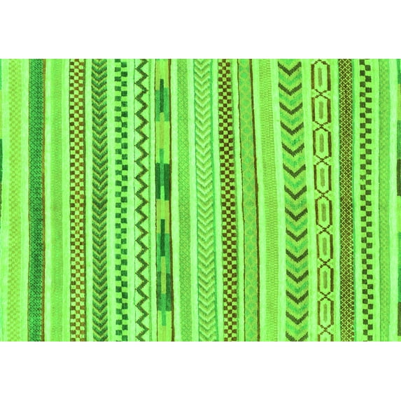 Ahgly Company Indoor Rectangle Oriental Green Modern Area Rugs, 8' x 10'