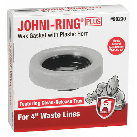 Hercules Wax Toilet Bowl Ring, White, For Use With All Floor Drain Toilets