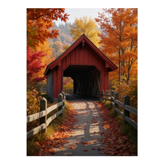 Diamond Art Kit for Adults, Autumn Bridge Scenic Pathway Diamond Painting for Adults Beginners, 5D DIY Diamond Art Painting Kits, Colorful Diamond Painting Craft for Home Decor 12x16