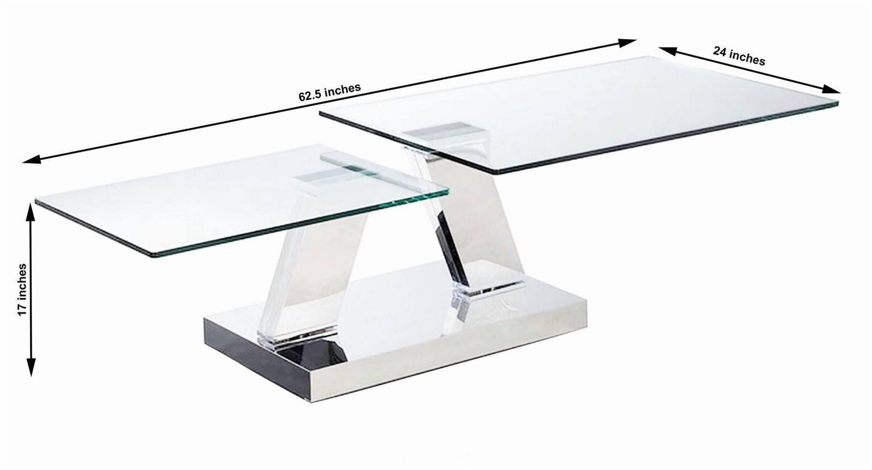 Table basse extensible Canadian Manhattan argent