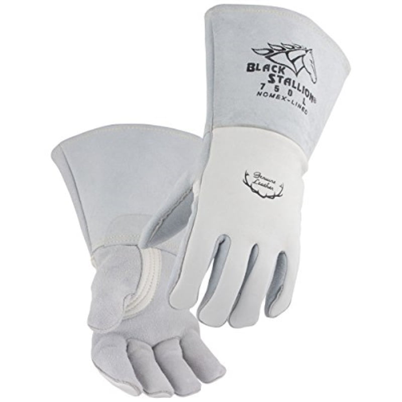 Black Stallion 750 Premium Grain Elkskin Stick Welding Gloves Large