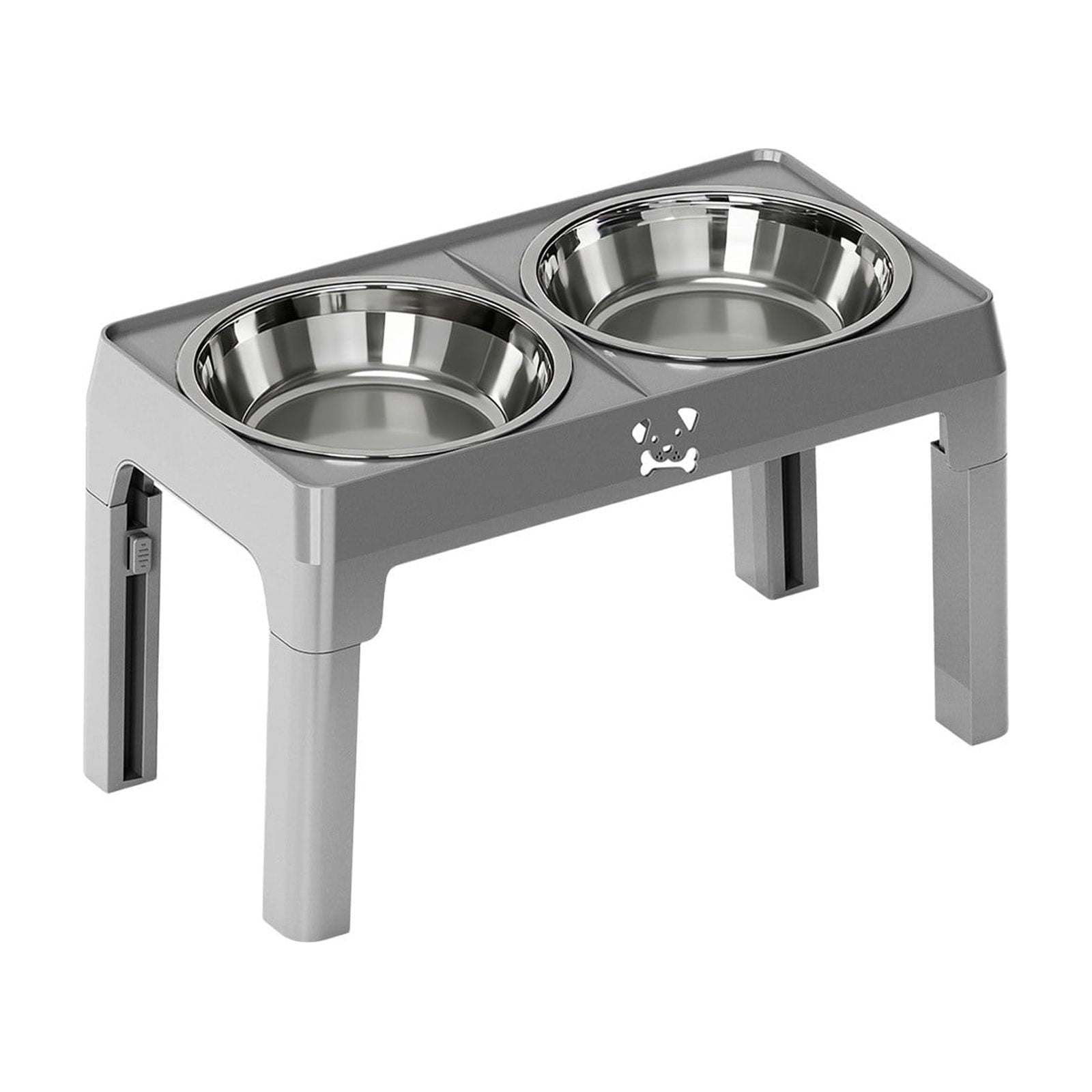 Adjustable Stainless Steel Pet Bowl for Cats and Dogs, Slow Feeder with Neck Support, Height Adjustable Water Dispenser for Small Medium Large Dogs