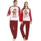 thumbnail image 3 of Conjuntos a juego de pijamas de pareja de Navidad, conjunto de pijamas verdes para adultos con hombre de pan de jengibre dulce, 3 of 4