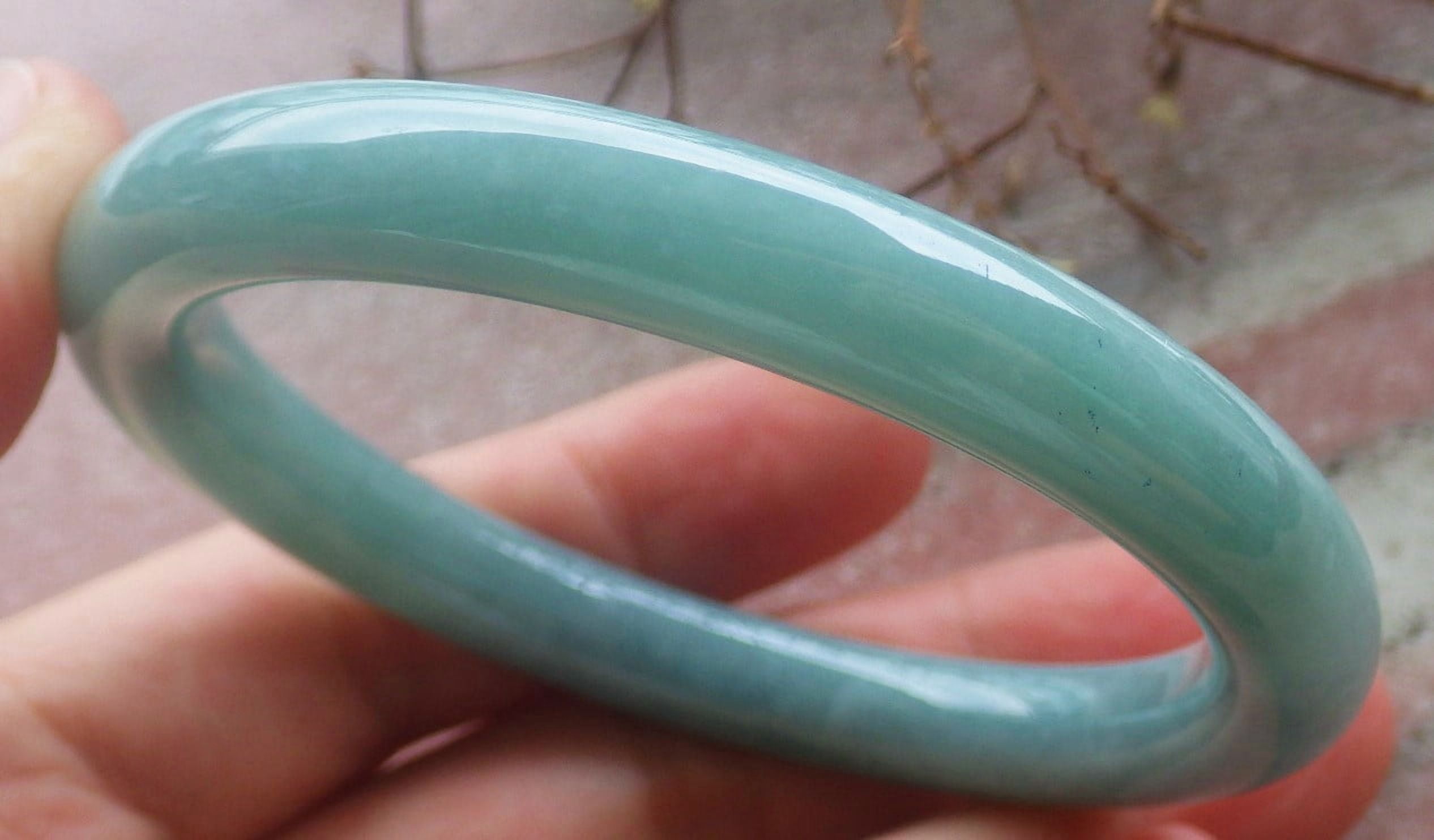 Icy Green Natural A JADE Jadeite Circle Bangle Bracelet 53 mm 704629