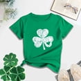 thumbnail image 4 of DxhmoneyHX Womens Green Tops T-Shirt Clover Blessed Graphic Tees Short Sleeve Crewneck Mama Tops, 4 of 5