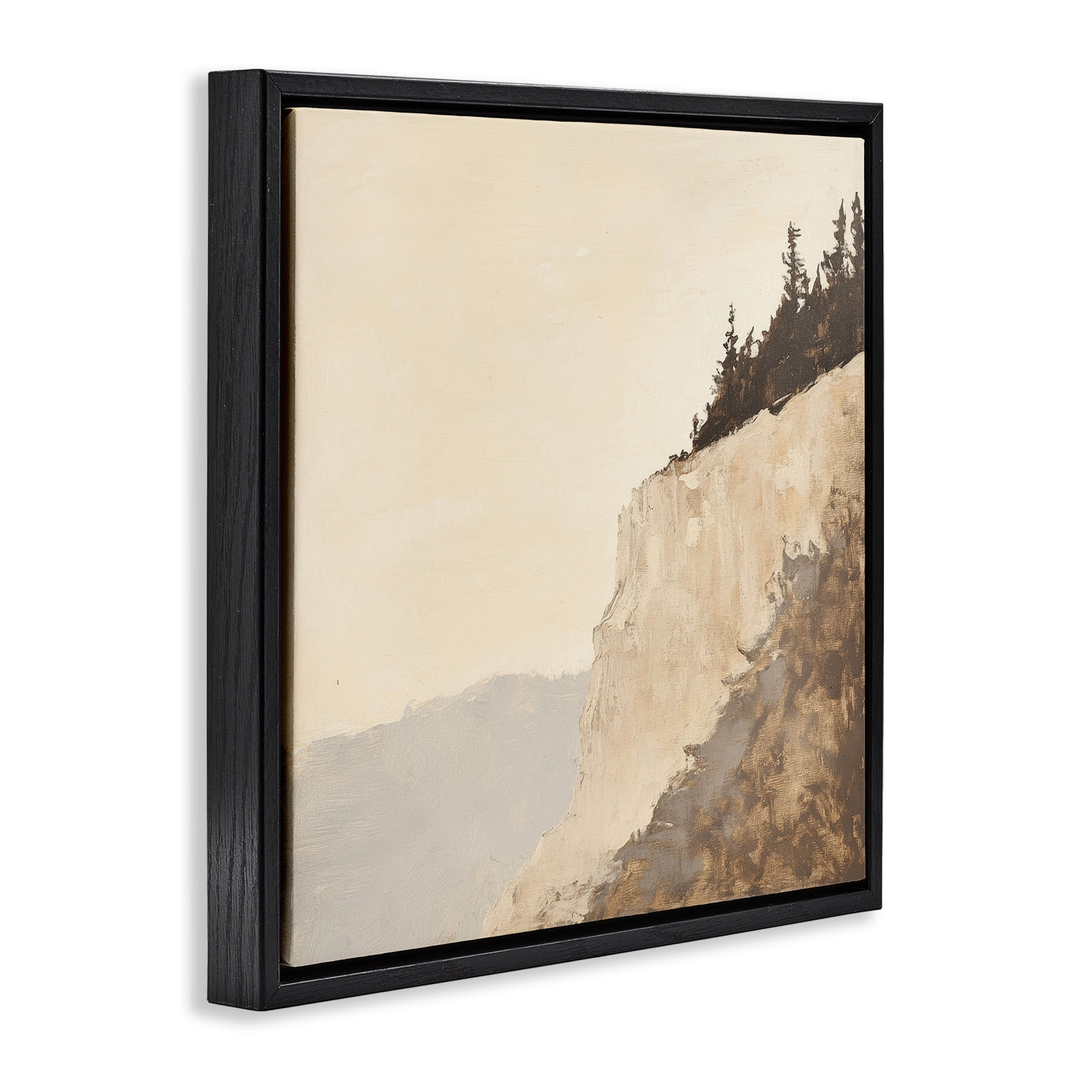 Stupell Industries Serene Cliffside Vista Black Framed Floater Canvas Wall Art, design by Petal Prints Design