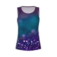 thumbnail image 3 of Picia Purple and Green Glitter Pattern Women's Workout Tank Top,Breathable Activewear,Slim Fit Athletic Top,Versatile Workout Moisture-wicking top-X-Large, 3 of 9