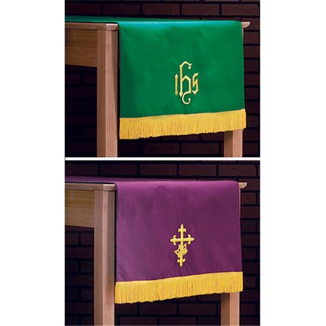 Christian Brands Livre l'Église KC137 Rouge & Vert Chemin de Table avec Franges