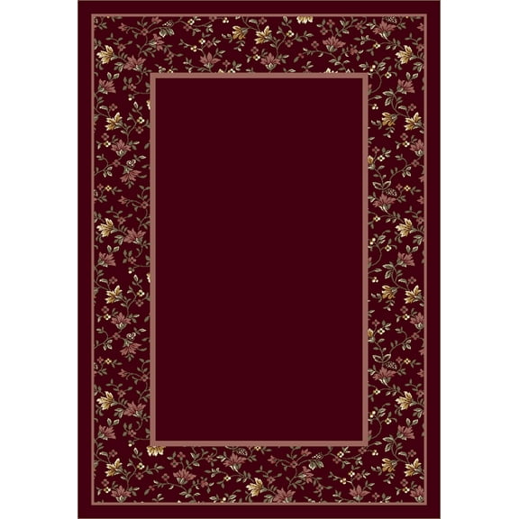 Milliken Red Bordered Runner Garden Glory Garnet II - Aprx 2' 4" x 23' 2"