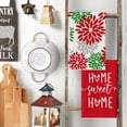 Smile Red Green Dahlia Flower Sweet Home Boho Christmas Kitchen Towels ...