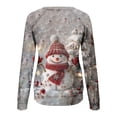 thumbnail image 6 of Uootdi Christmas Sweatshirts for Women Gift Christmas Trees Snowflake Snowman Reindeer Sequined Print Blouse Long Sleeve T Shi rts for Women, 6 of 7