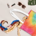 thumbnail image 5 of Canvas Bag Tote Bag Shopping Bag 16×15in Can Be Carried By Hand And Can Be Used For Daily Travel Such As Shopping And Going To Work Mediumvioletred Tie Dye Background Rainbow Colors, 5 of 8