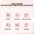 thumbnail image 3 of Body Hair Trimmer for Women, Dual Head Design, Quick Button Operating, Skin Friendly Materials, Rechargeable, Comprehensive Grooming Experience, Wet / Dry Use, 3 of 7