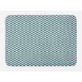 thumbnail image 1 of Art Nouveau Bath Mat, Retro Style Abstract Pattern with Curves Simplistic Symmetic Tile Design, Non-Slip Plush Mat Bathroom Kitchen Laundry Room Decor, 29.5 X 17.5 Inches, Teal and White, Ambesonne, 1 of 2