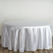 BalsaCircle 120" Round Satin Tablecloth White