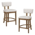 thumbnail image 2 of Hanson 26" Counter Stool with Linen White Fabric and Medium Oak Wood, 2 of 12